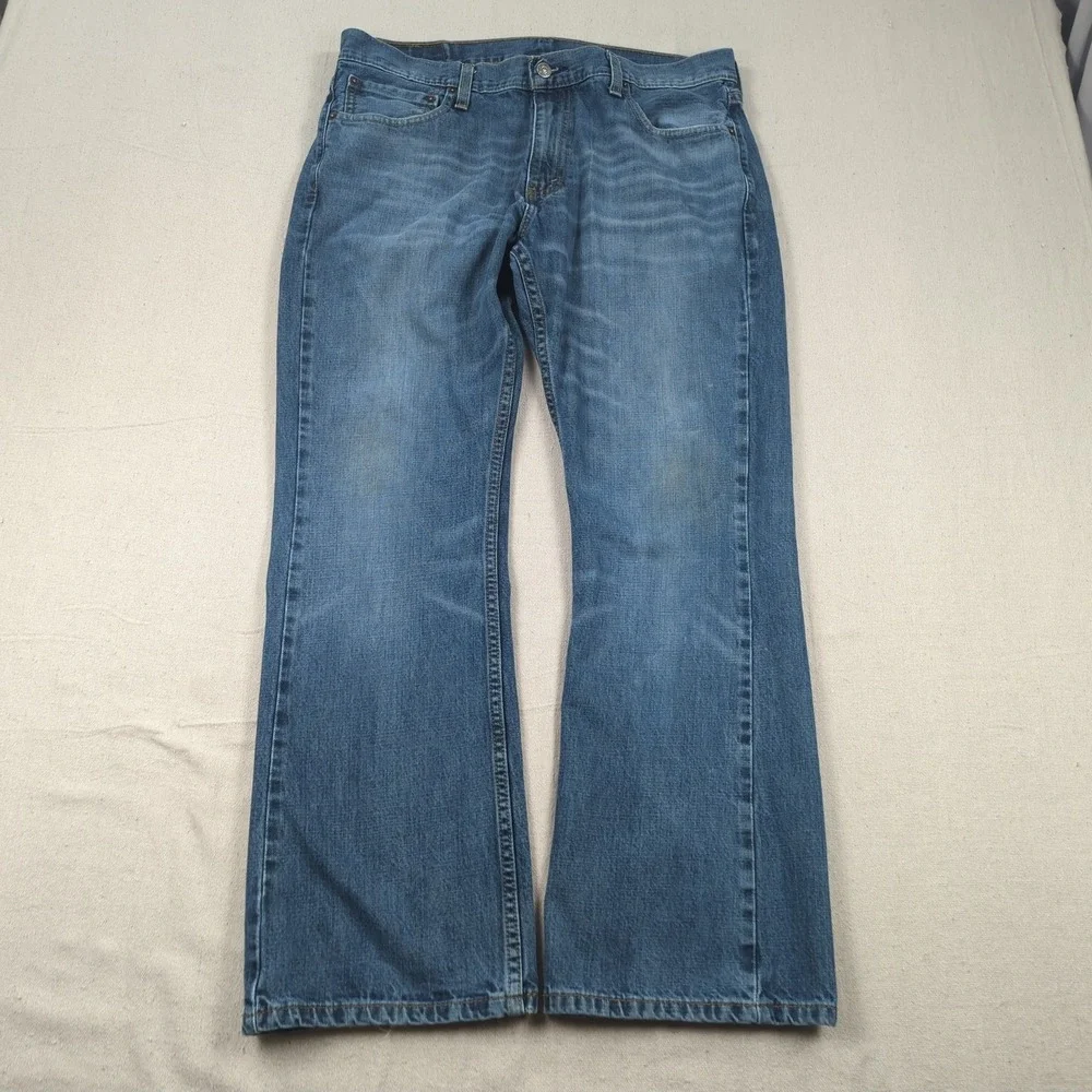 Levis Jeans Mens 36x30 Blue 527 Boot Cut Western Cowboy Distressed